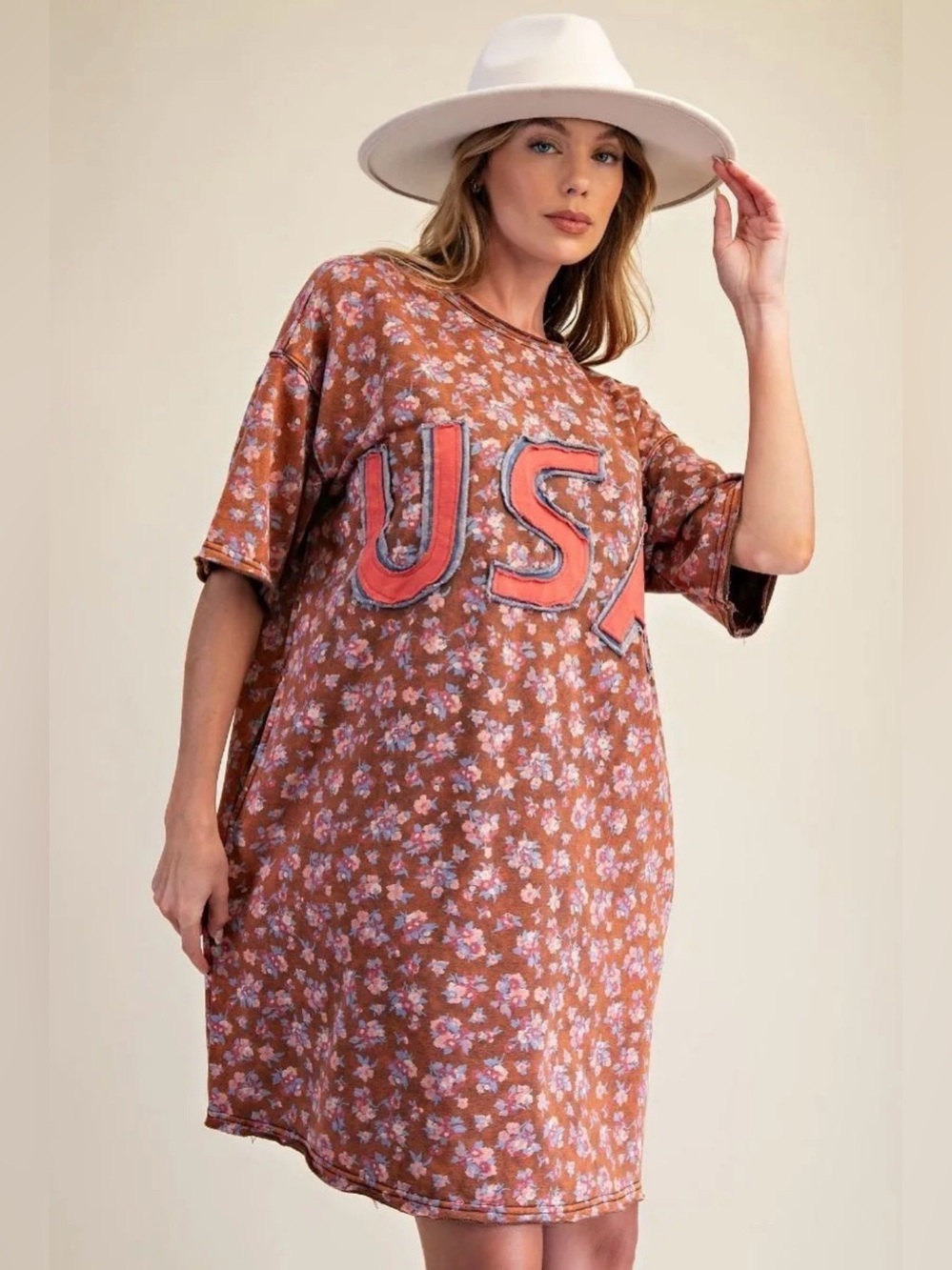 New easel USA dress floral small medium large